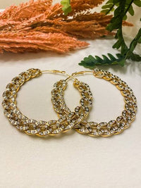 Sparkling Gold Goddess Hoops Earrings - NHOVIDSHOP