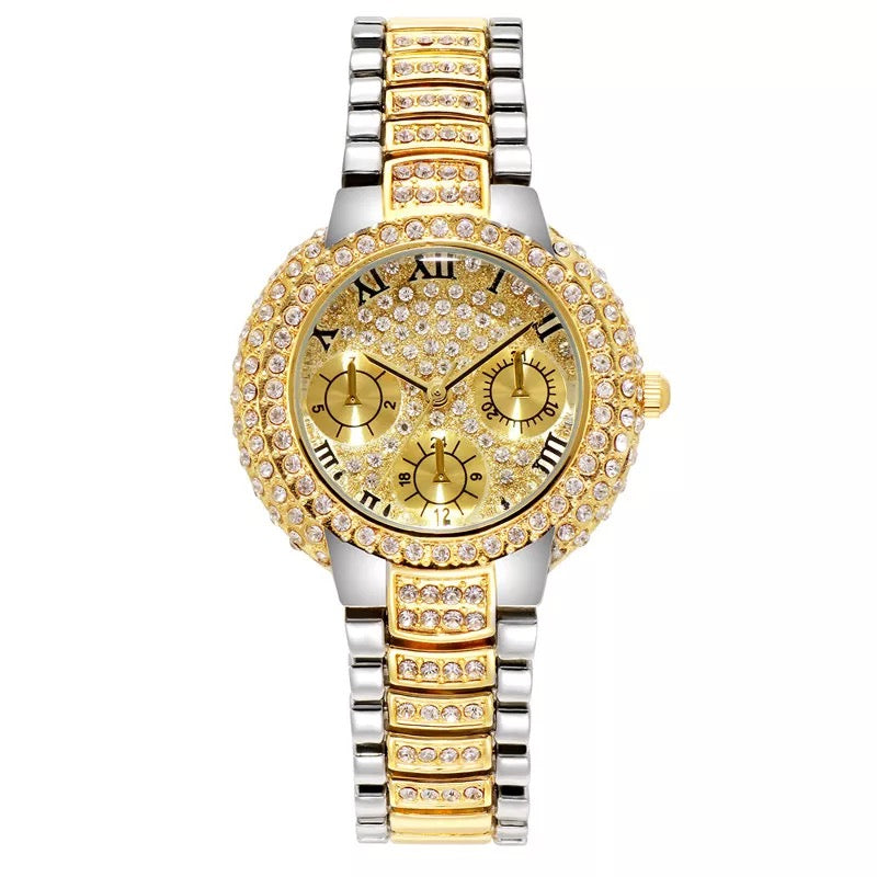 Luxury Full Diamond Gold Watch Women Gifts Fashion Waterproof Ladies Watches For Women's Wristwatch Wedding Party New - NHOVIDSHOP