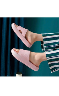 Women's Super Soft Thick Platform Slides, Slippers, Minimalist And Comfortable Indoor Bathroom Non-Slip Slippers - NHOVIDSHOP