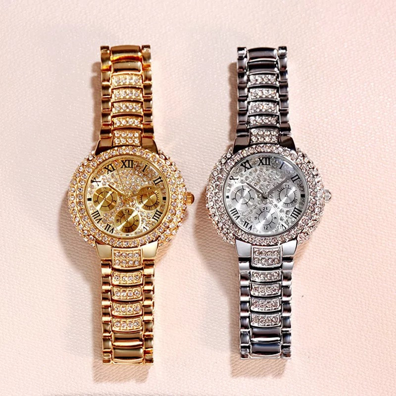 Luxury Full Diamond Gold Watch Women Gifts Fashion Waterproof Ladies Watches For Women's Wristwatch Wedding Party New - NHOVIDSHOP