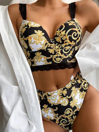 Lolita Swimwear Royal black Gold - NHOVIDSHOP