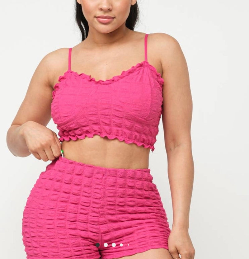 Popcorn Merrow Stitch Ends Top And Shorts Set - NHOVIDSHOP