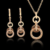 Women's Gold -tone Rhinestone Circle Aztec Pattern Neckale set - NHOVIDSHOP