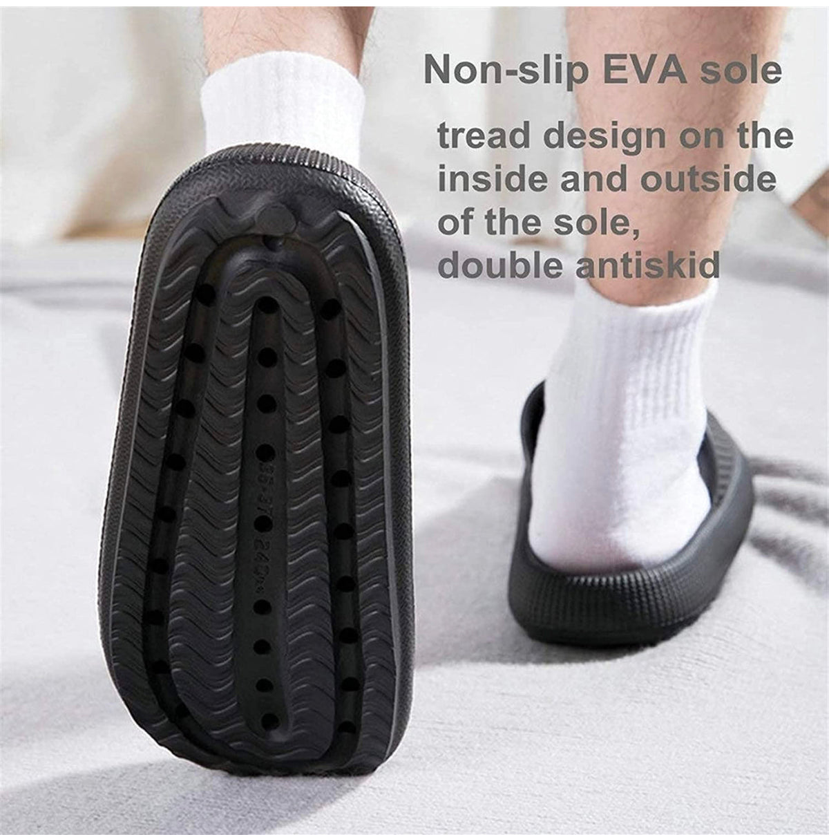 Women's Super Soft Thick Platform Slides, Slippers, Minimalist And Comfortable Indoor Bathroom Non-Slip Slippers - NHOVIDSHOP