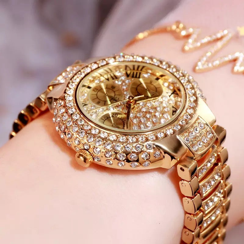 Luxury Full Diamond Gold Watch Women Gifts Fashion Waterproof Ladies Watches For Women's Wristwatch Wedding Party New - NHOVIDSHOP