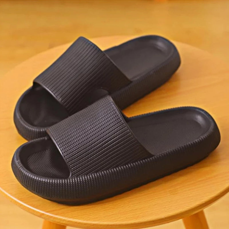 Women's Super Soft Thick Platform Slides, Slippers, Minimalist And Comfortable Indoor Bathroom Non-Slip Slippers - NHOVIDSHOP