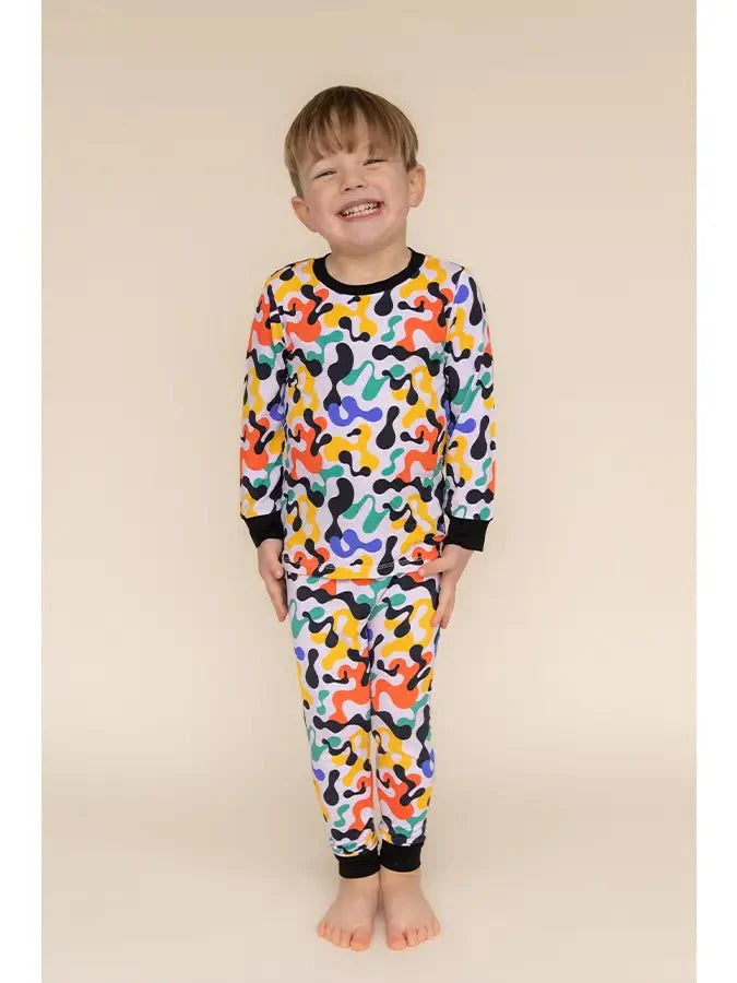 Pop Camo Long Jammies - Playful Comfort for Restful Nights - Littlepinot