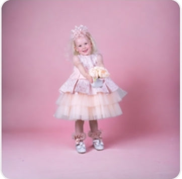 Girls peach tulle dress