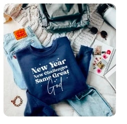 New Year New Challenges Same Great God Pink Sweatshirt